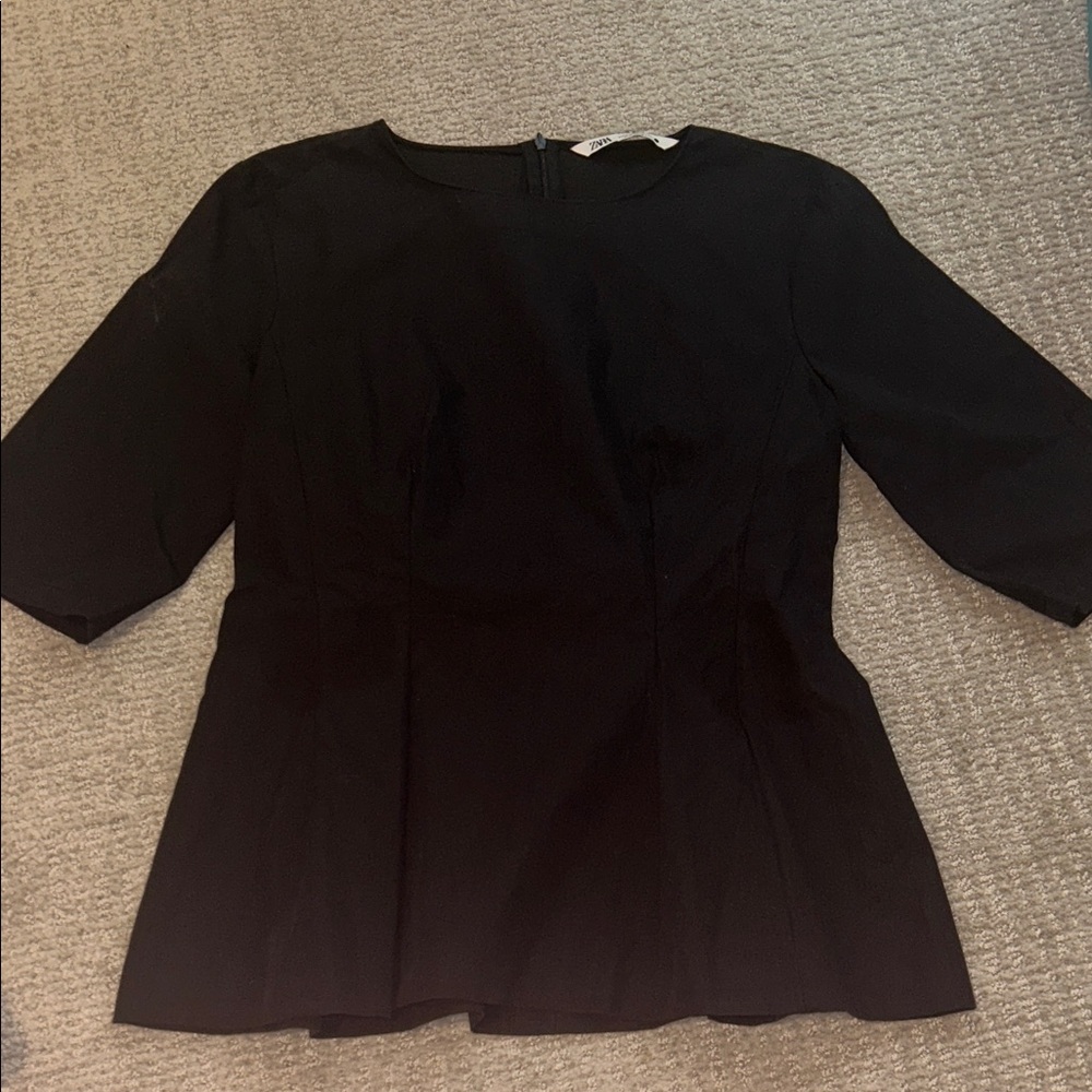 Zara Darted Black Women's Top